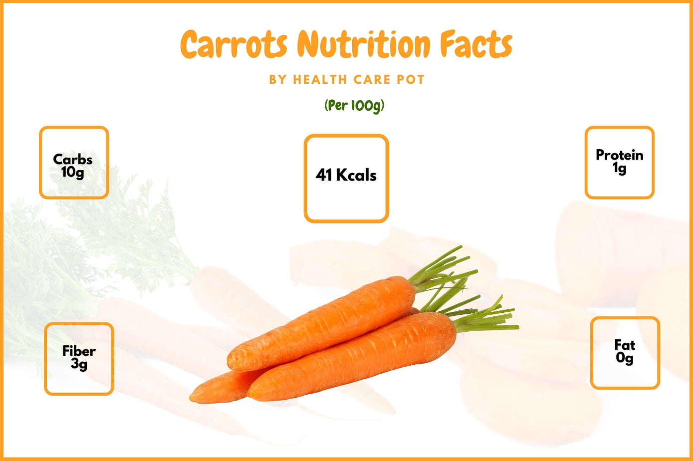 100G Carrots Nutrition Facts And Benefits Health Care Pot